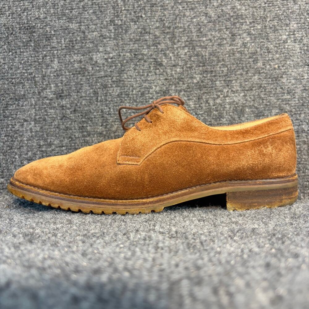 Gravati Mens Brown Calf Suede Derby Oxfords Lace Up 9.5 Italy Luxury Dress Shoes